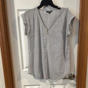 Express black and White short Sleeve Blouse